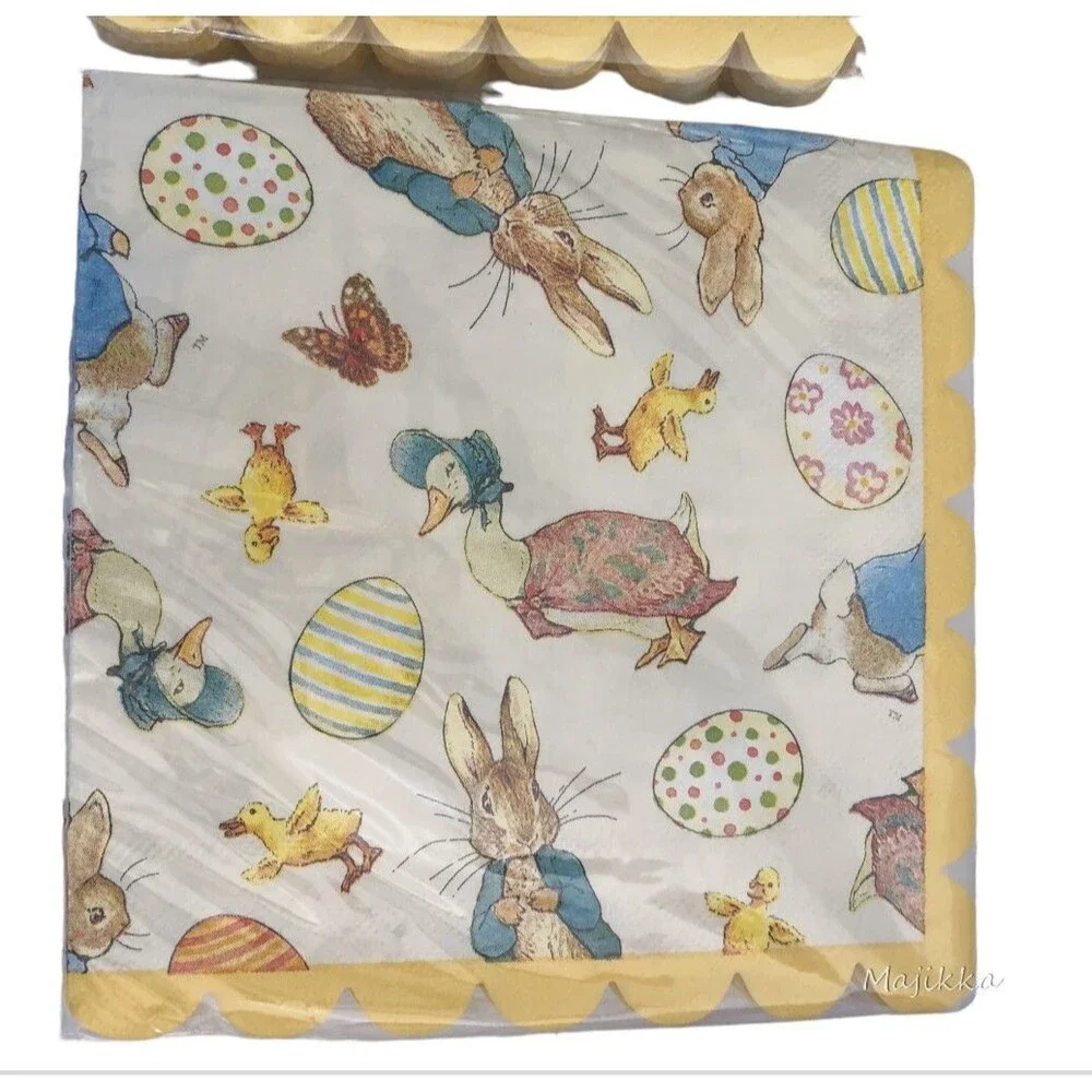 Beatrix Potter Peter Rabbit Baby Shower Easter 32 Pk Paper Napkins